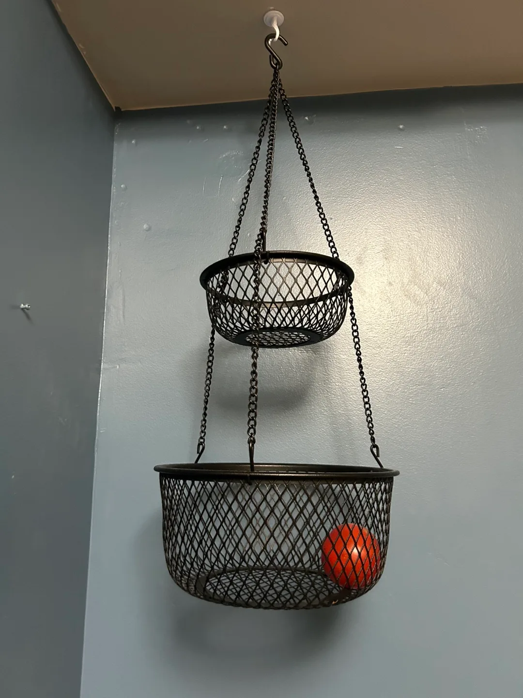 Hanging Two-Tiered Wire Fruit Basket thumbnail
