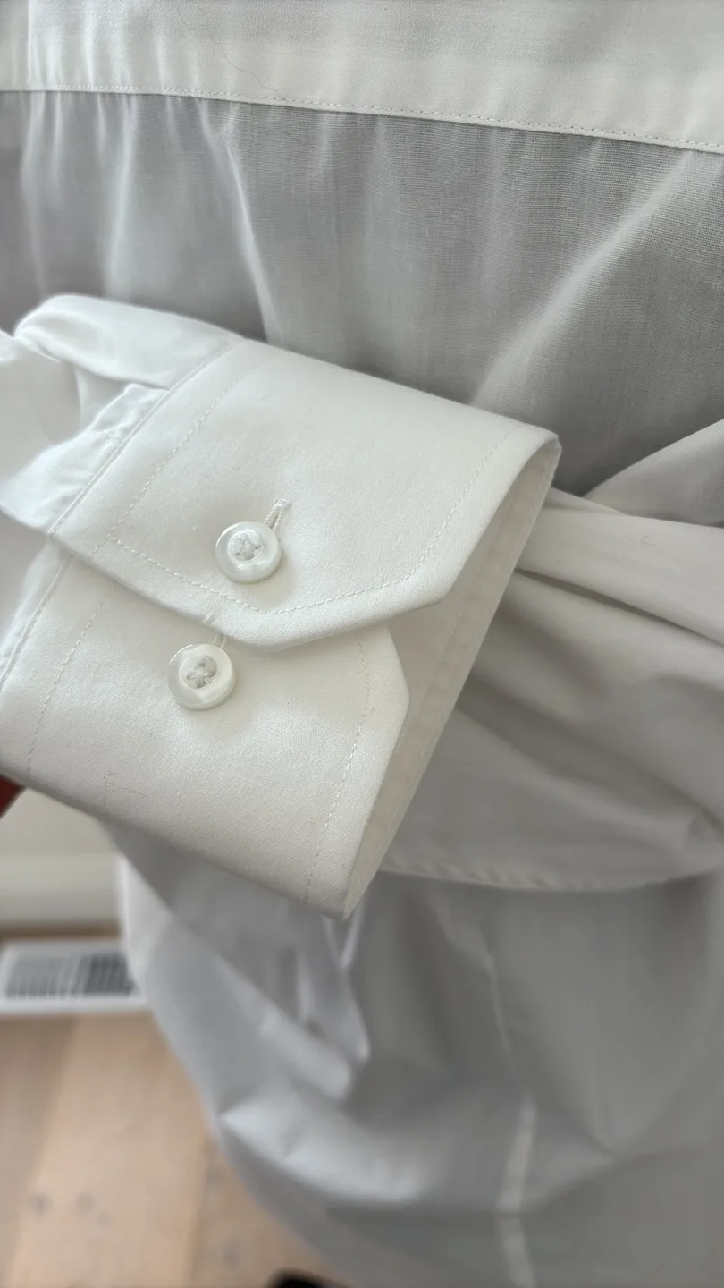 Strauss White Long Sleeve Dress Shirt 14.5 / R image indicator(3)