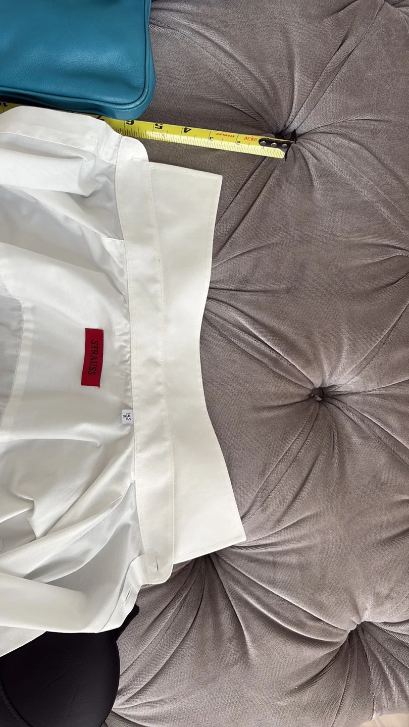 Strauss White Long Sleeve Dress Shirt 14.5 / R image indicator(5)