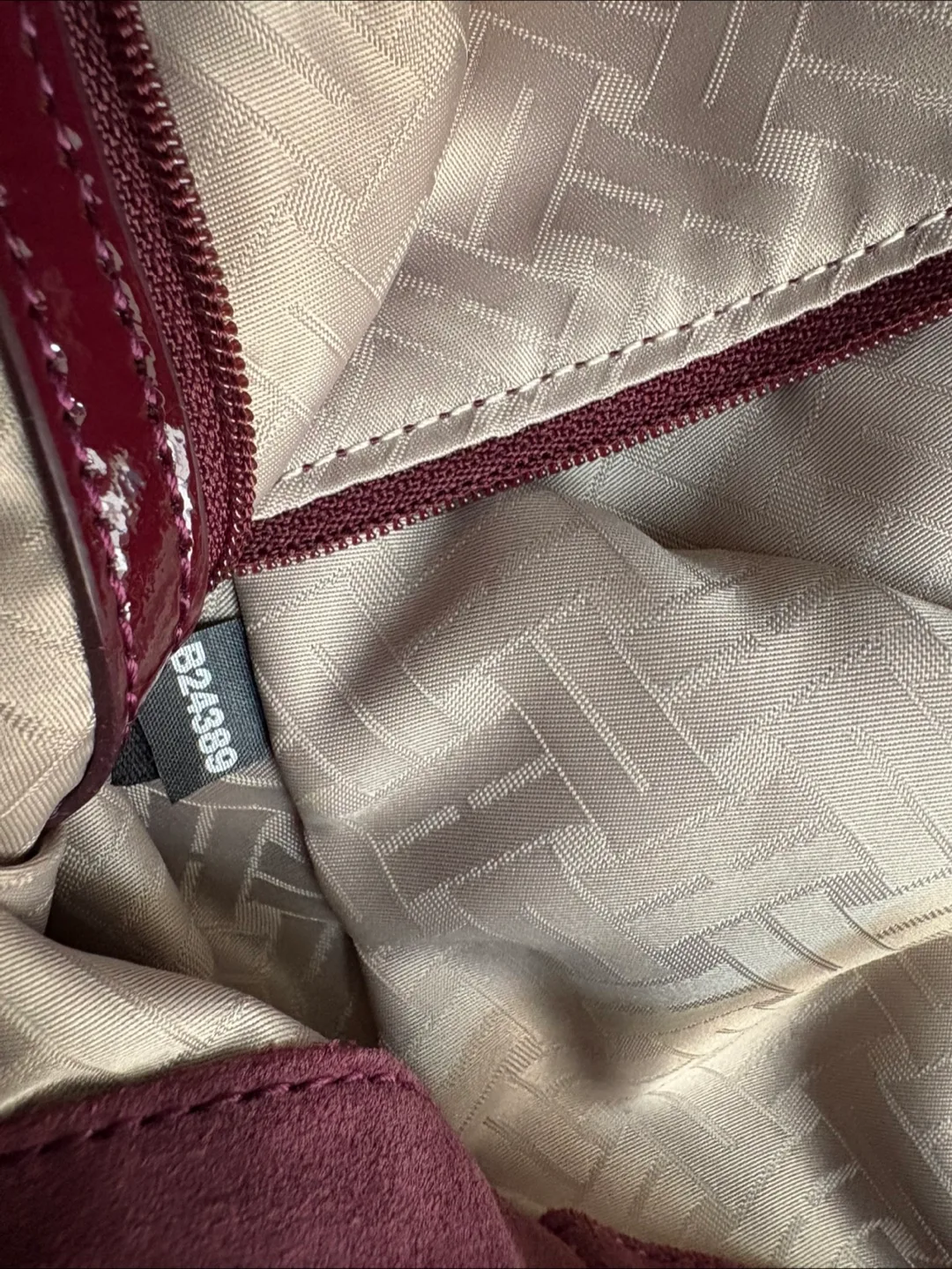 Cole Haan Suede / Patent Leather woven Handle Bag * Mulberry image indicator(6)