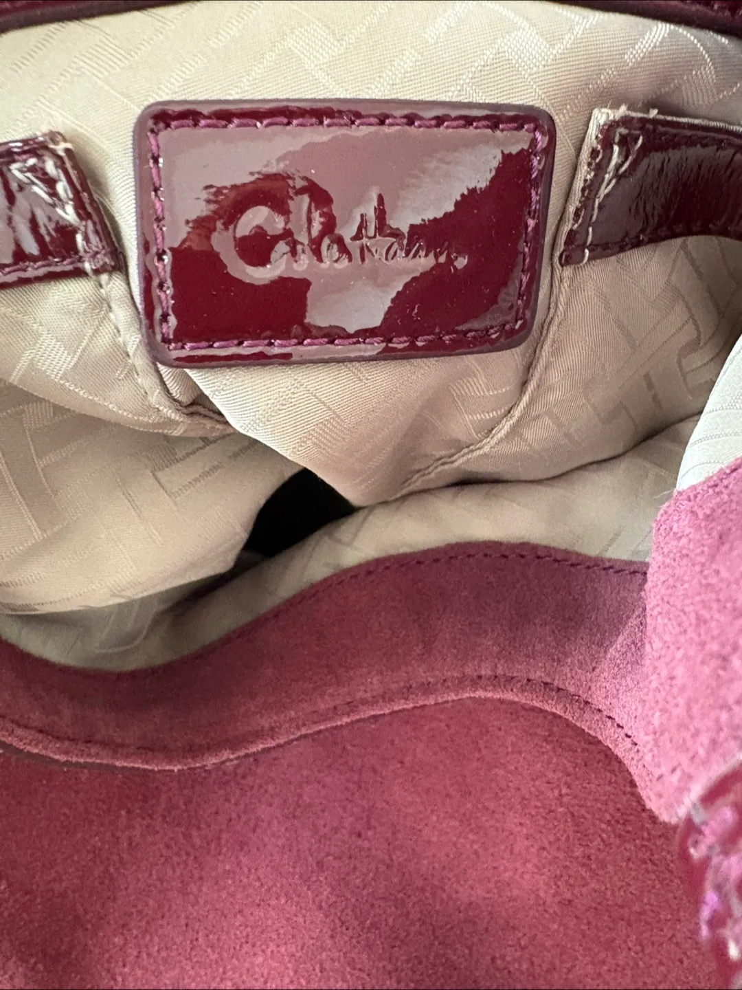 Cole Haan Suede / Patent Leather woven Handle Bag * Mulberry image indicator(4)