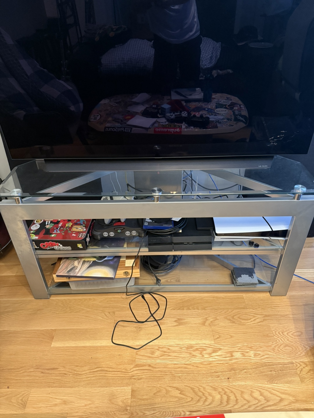 Glass & Metal TV Stand - photo 4