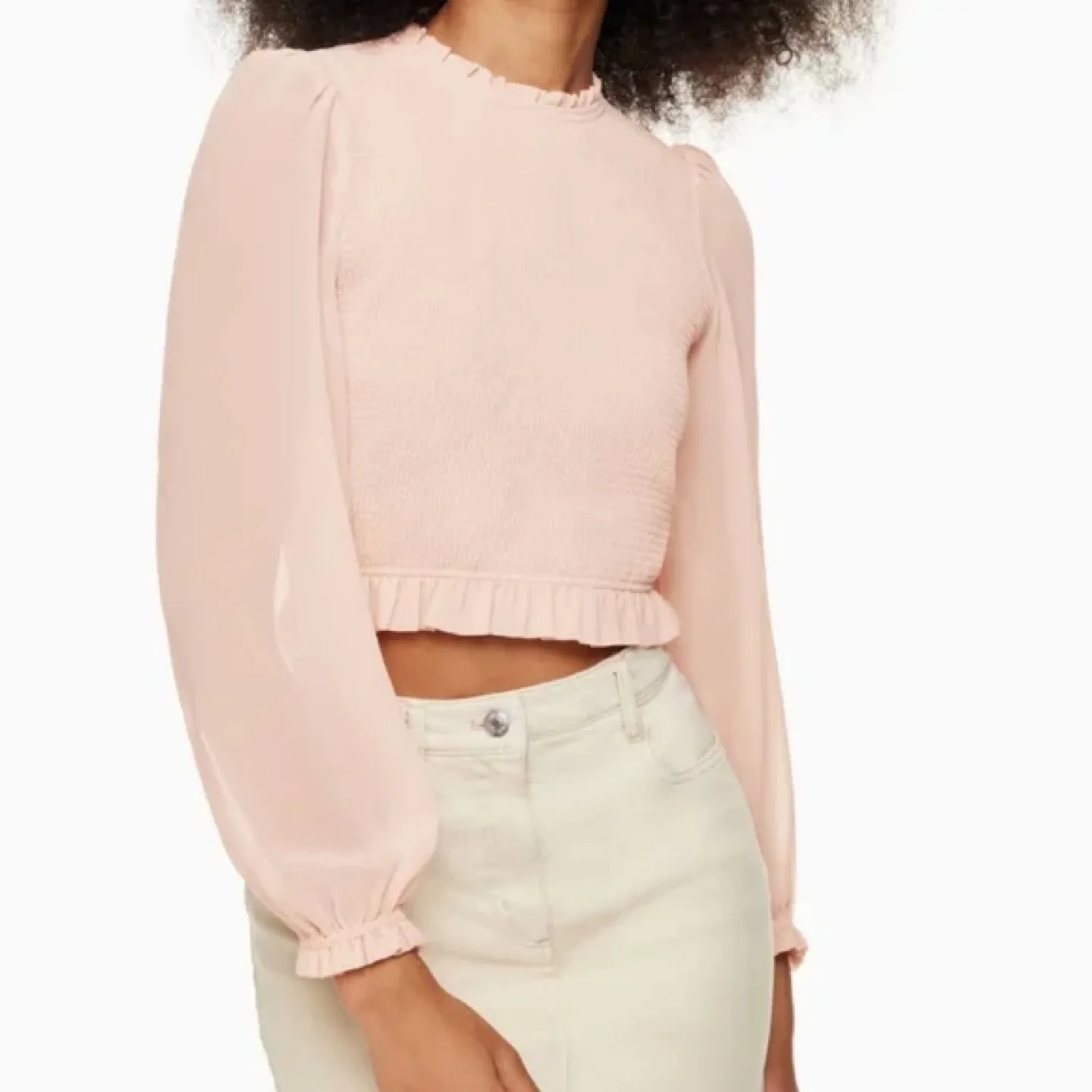 Wilfred Pink Smocked Blouse - Size 2XS thumbnail