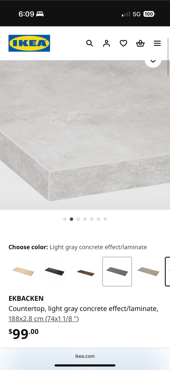 Desktop/Countertop Ikea Ekbacken - Light Grey - photo 3