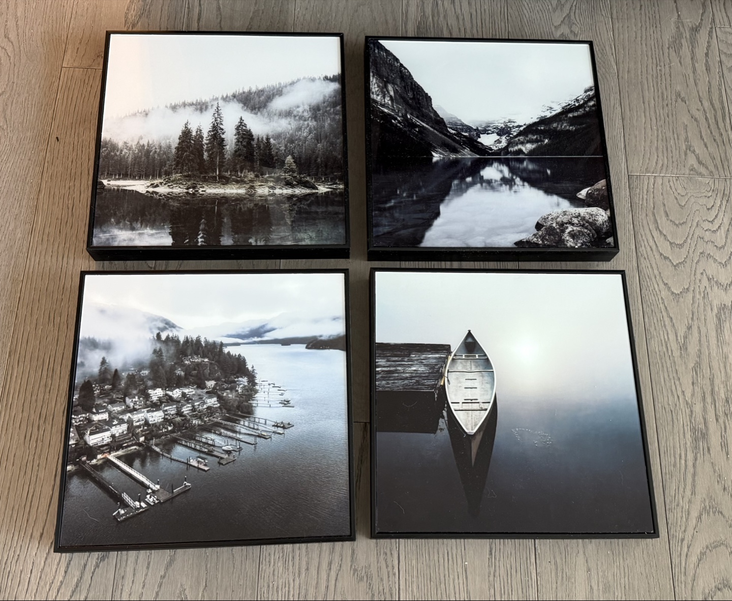 Set of 4 Framed Black and White Prints