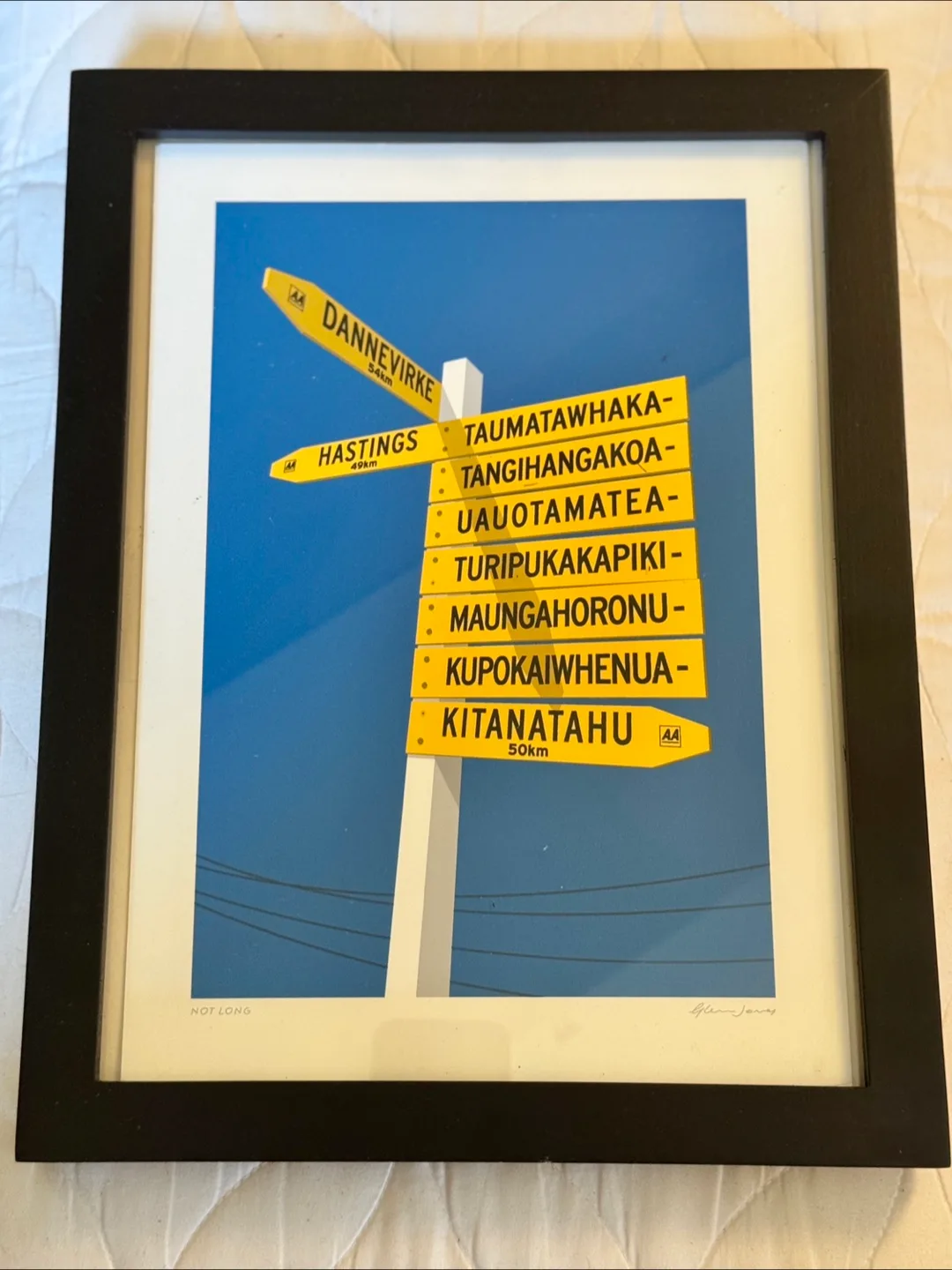 Framed Glen Jones Print - Road Sign Art thumbnail