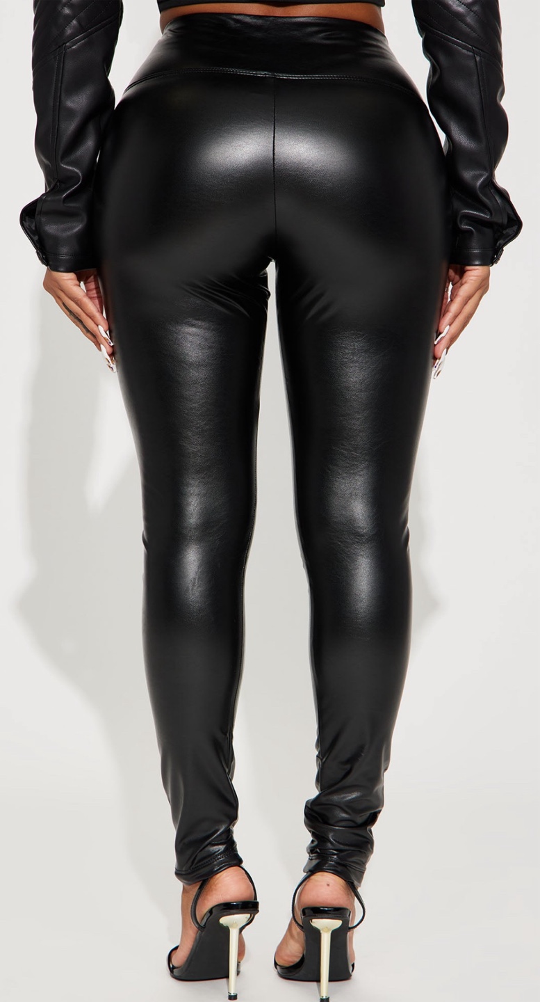 Brand New! Fashion Nova Faux Leather Tummy Tuck Leggings - photo 4