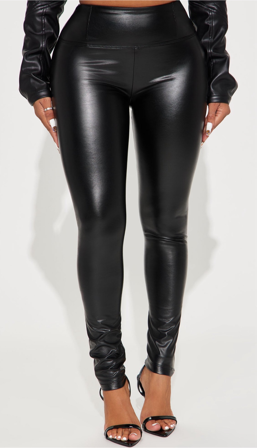 Brand New! Fashion Nova Faux Leather Tummy Tuck Leggings - photo 3