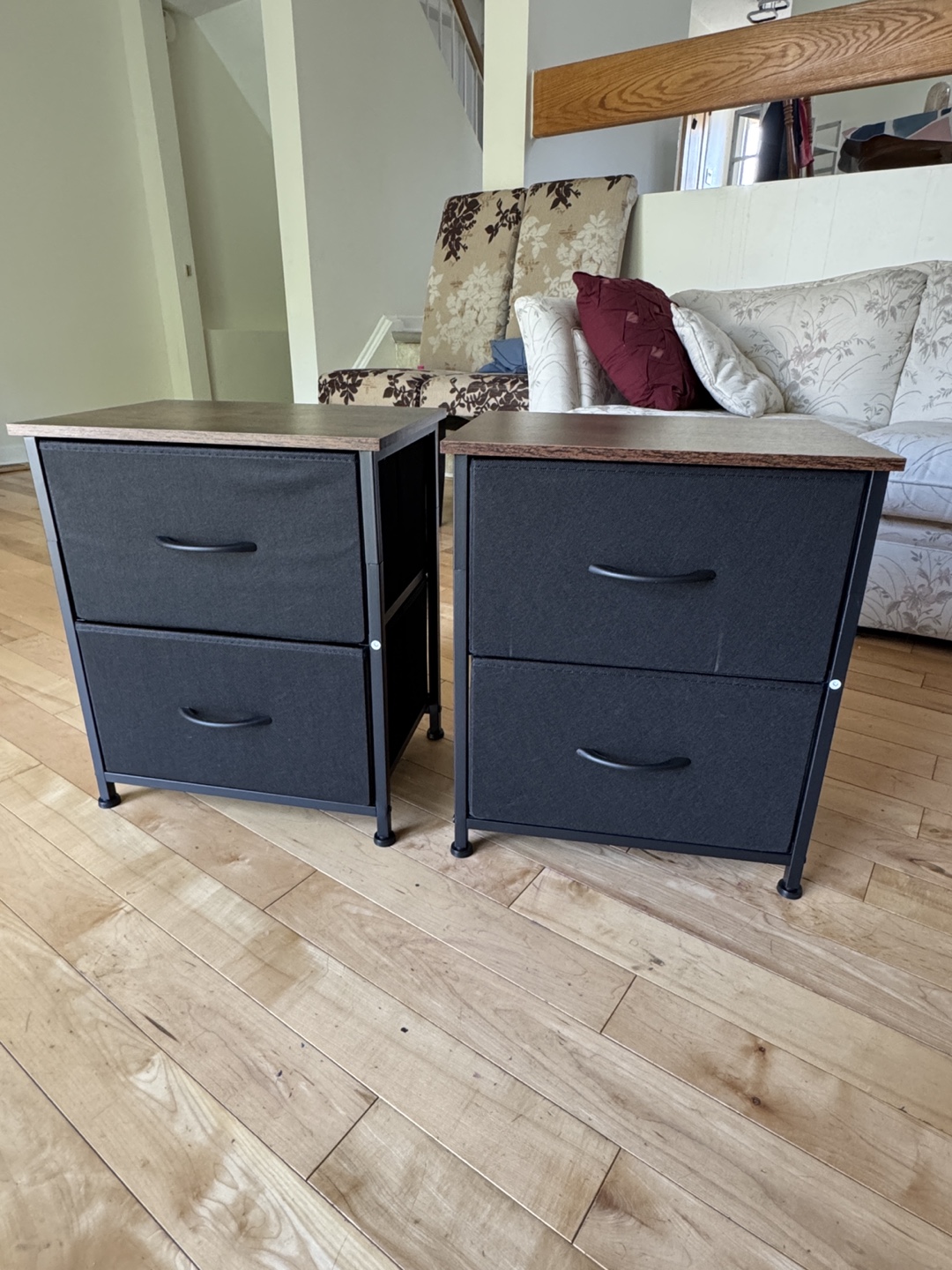 Somdot Small Nightstand for Bedroom with 2 Fabric