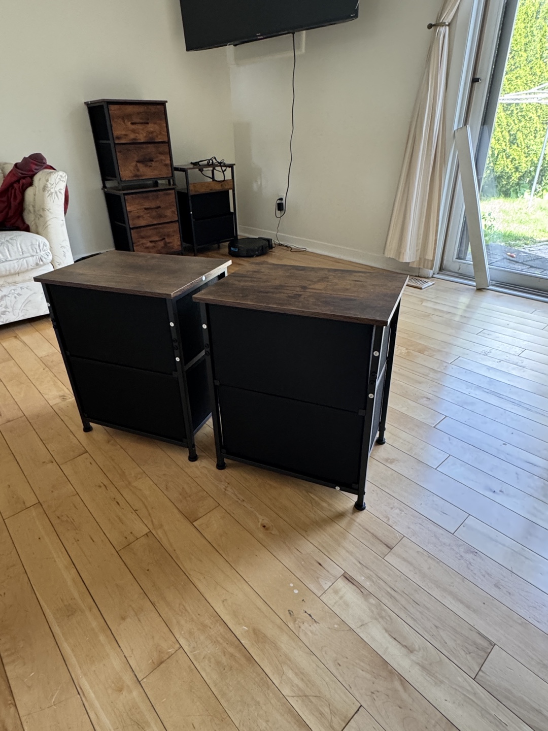 Somdot Small Nightstand for Bedroom with 2 Fabric - photo 3