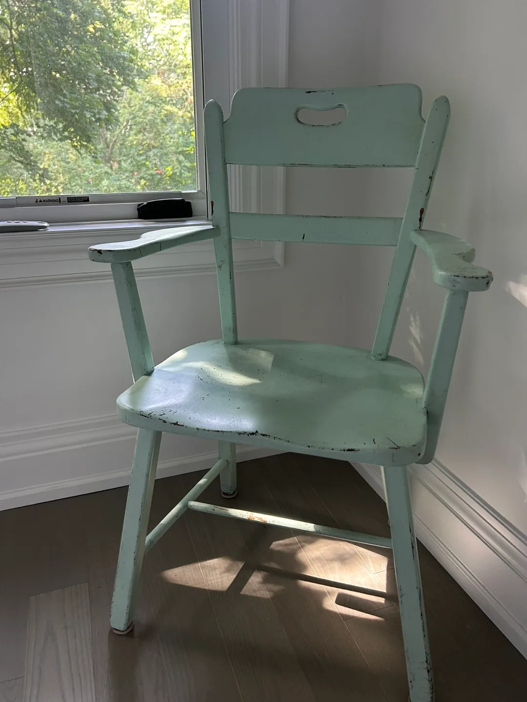 Vintage Wooden Armchair - Light Green