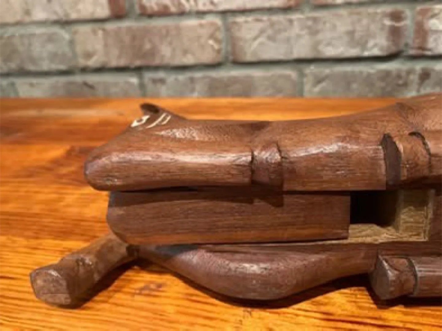 Vintage Hand-Carved Wooden Horse Statue with Hidden Compartment image indicator(5)