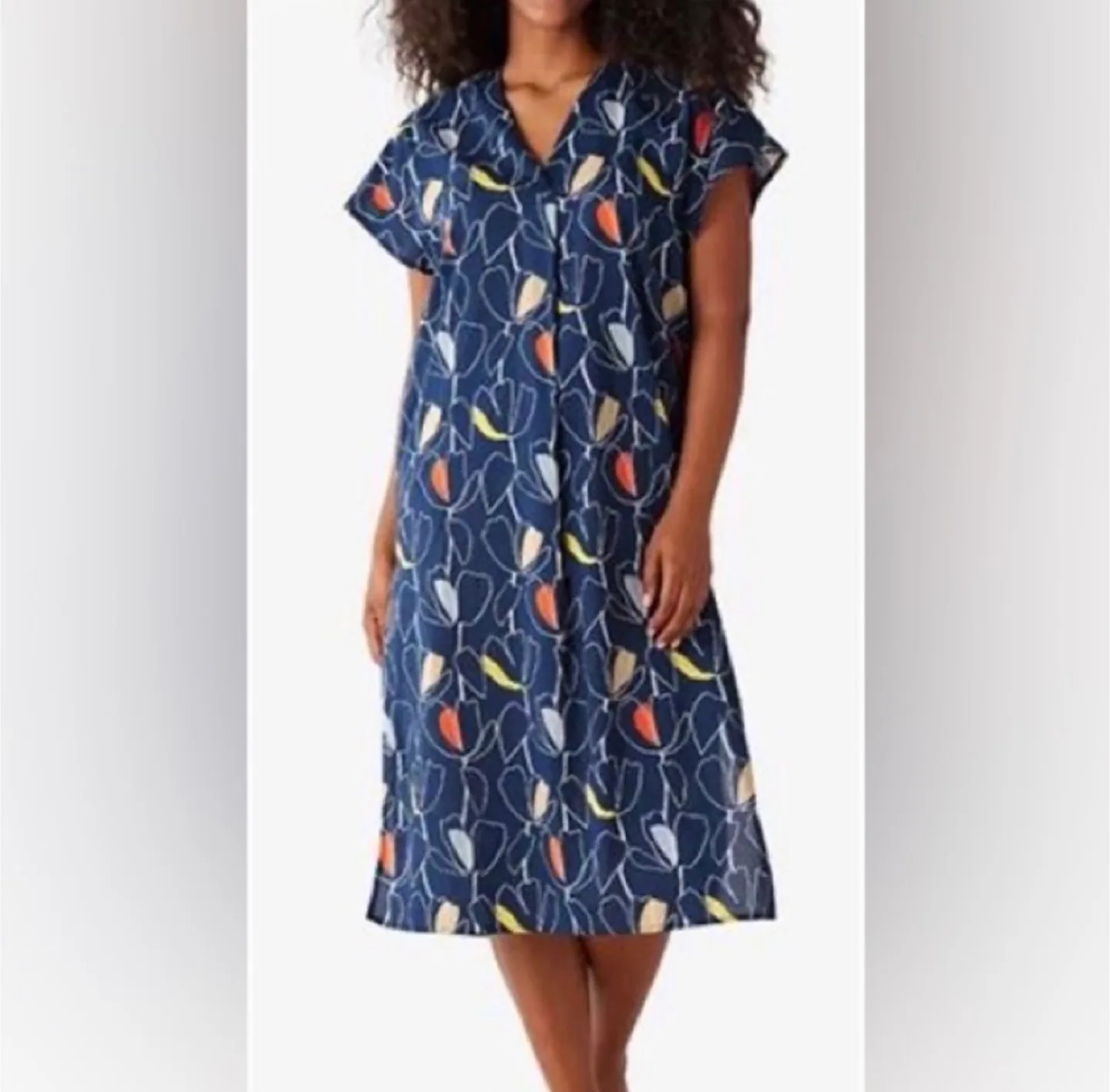 The Company Store Cotton Printed Voile Womens Caftan Sz L thumbnail