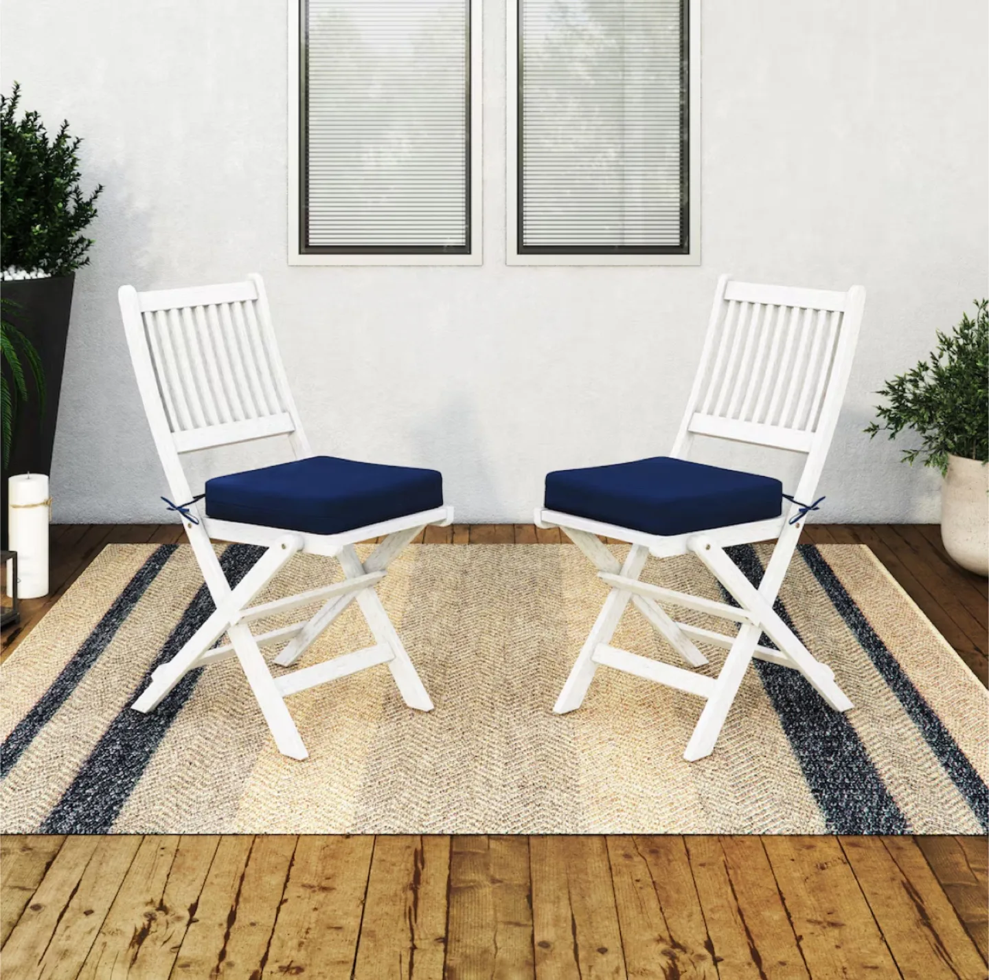 2 Outdoor Folding Chair with Cushion thumbnail