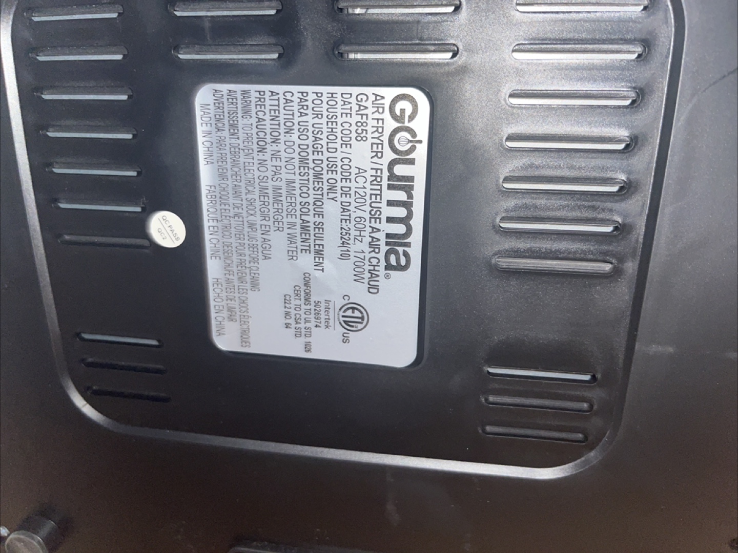 Gourmia 7.6L Digital Air Fryer - Like New! - photo 2