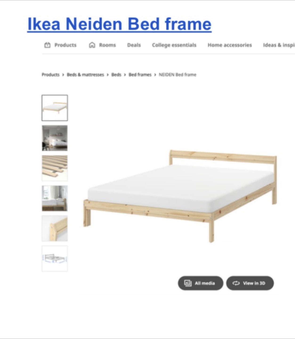 IKEA Neiden Bed - Size Full #Freecycle - photo 4