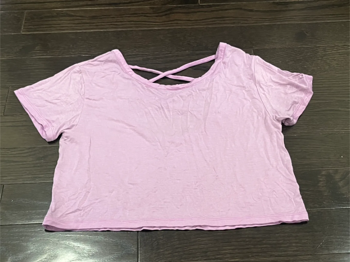 American Eagle Soft & Sexy Cropped Crisscross Back T-Shirt XS thumbnail