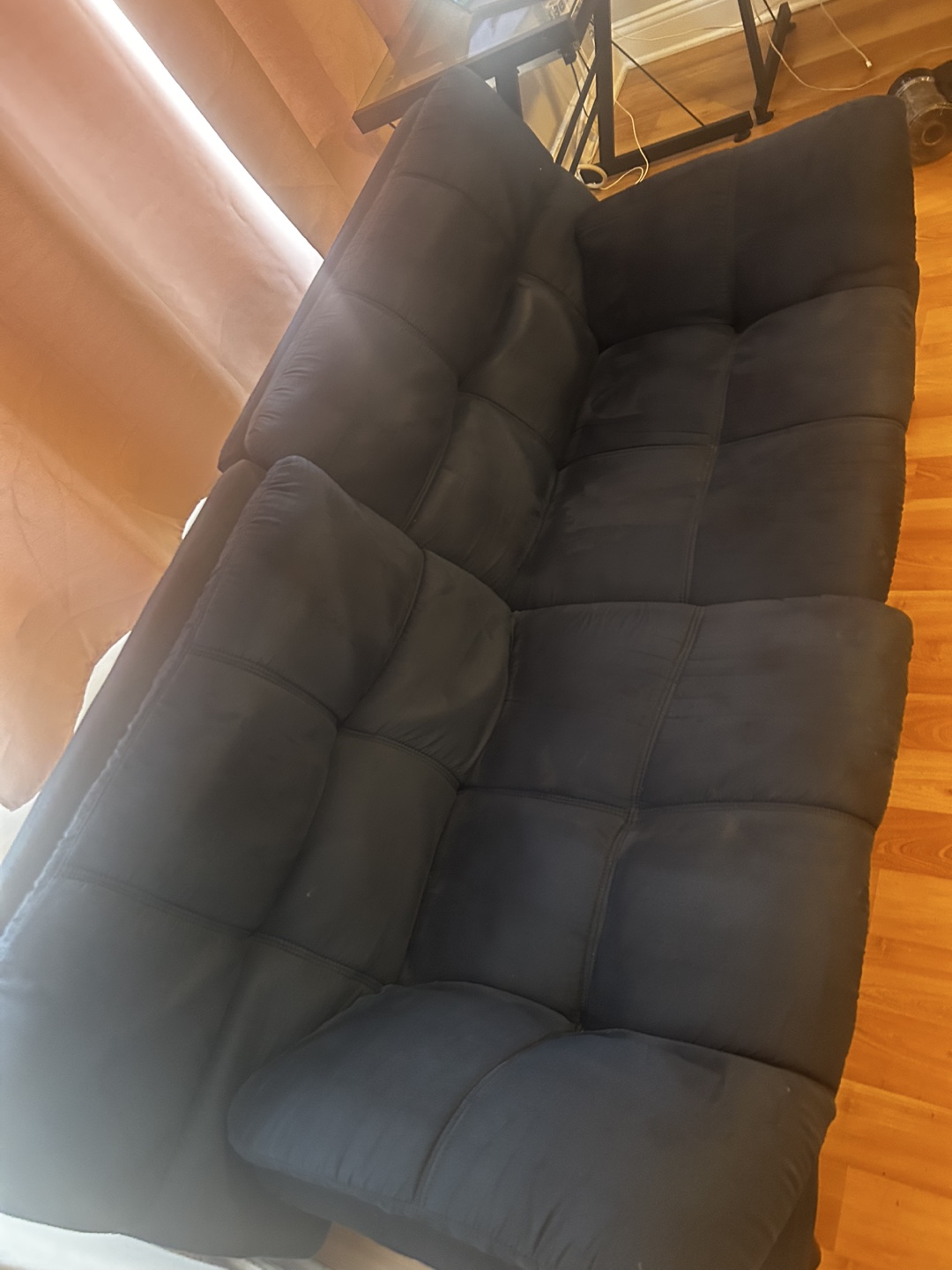 Navy Blue Memory Foam Futon Sofa Bed - photo 3