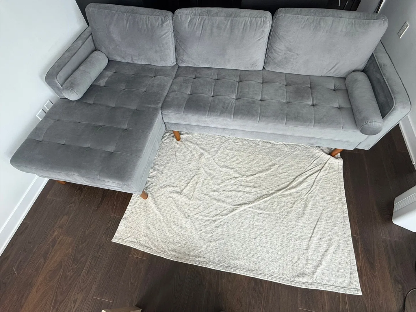 Grey Sectional Sofa with Ottoman thumbnail