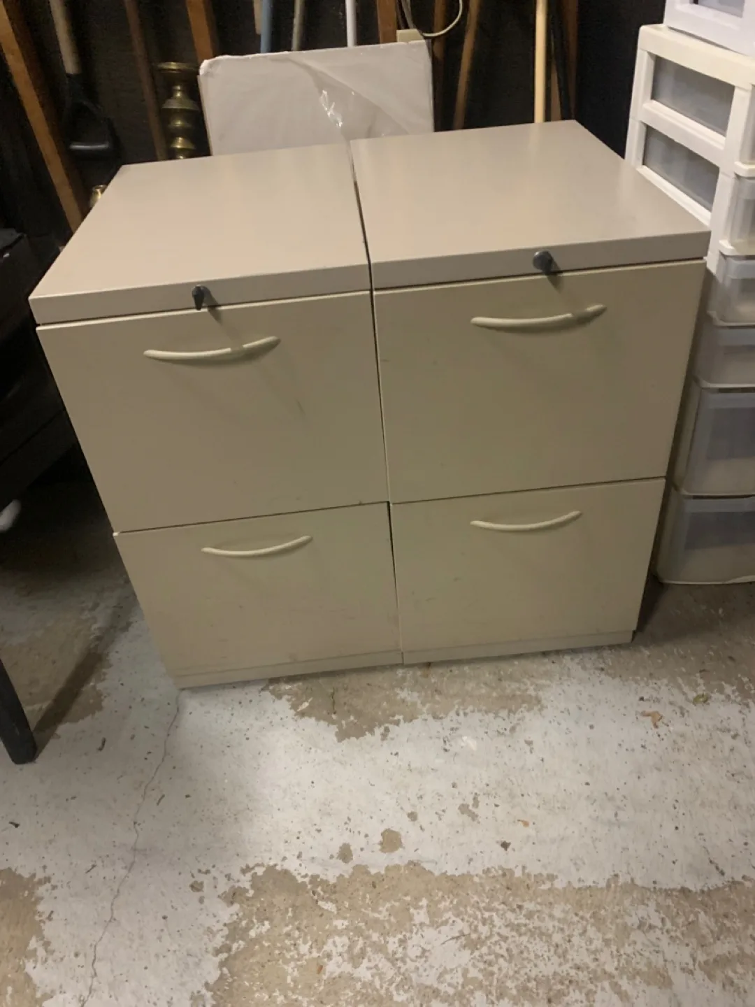 Beige 2 drawer filing cabinets