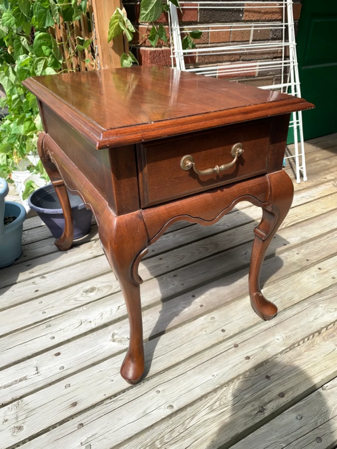 Vintage Dark Wood Nightstand thumbnail