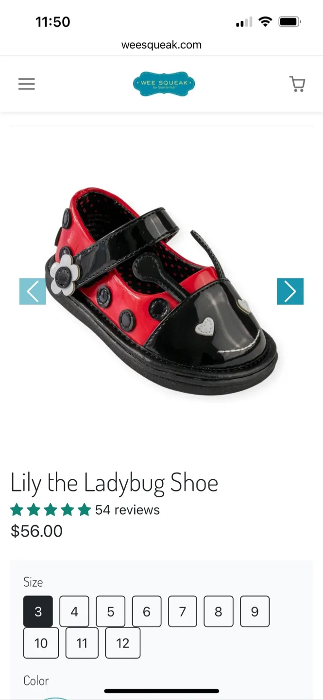 Wee Squeak Lily the Ladybug Shoes - Size 6W image indicator(6)
