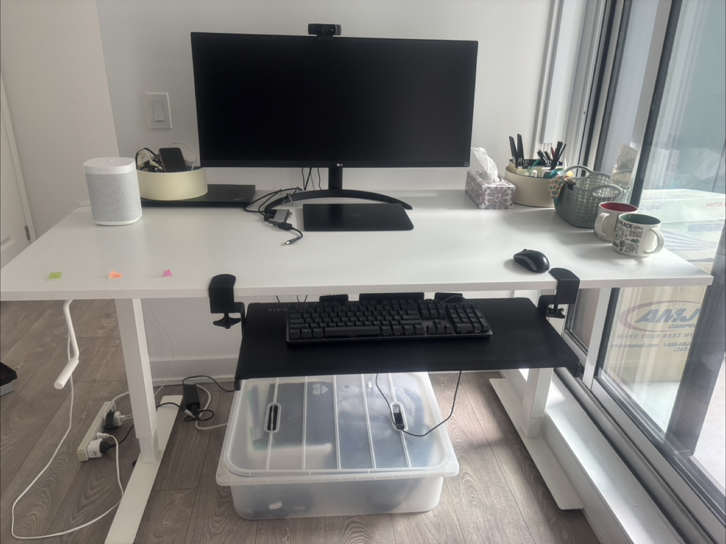 IKEA Trotten Sit/Stand Desk - White, 160x80 cm + keyboard tray - photo 3