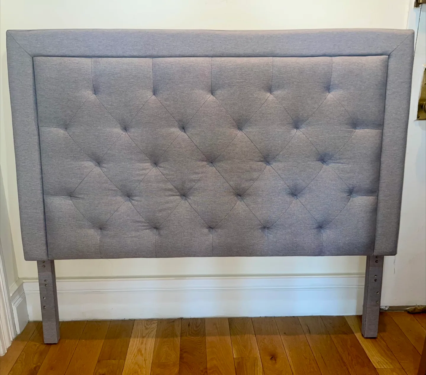 Grey Tufted Upholstered Headboard- Full Size thumbnail