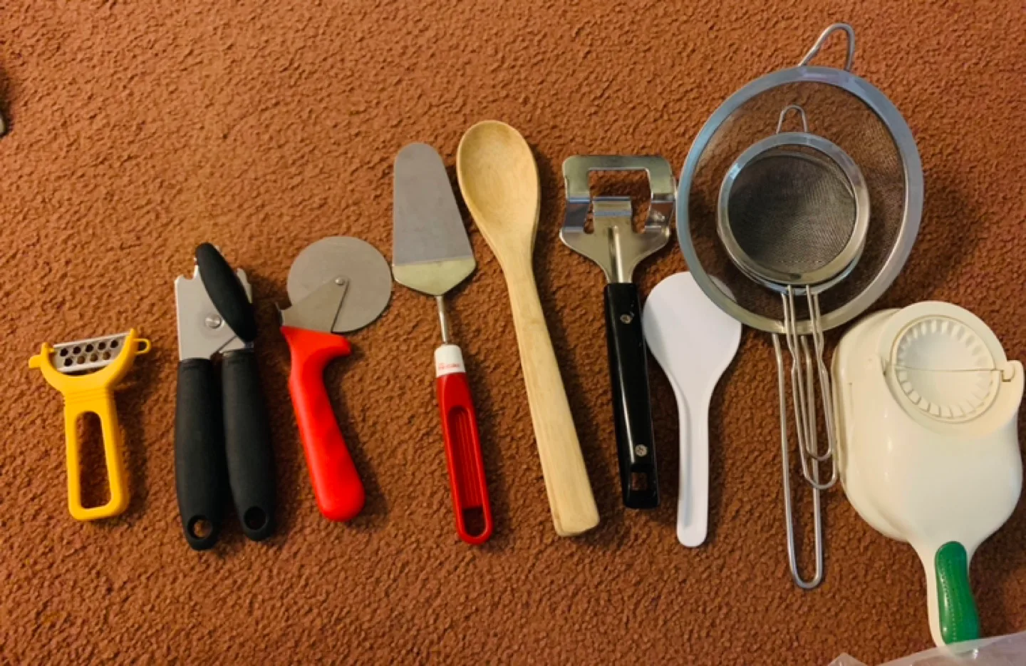 Kitchen utensils+ Two frying pans and a cutting board. thumbnail