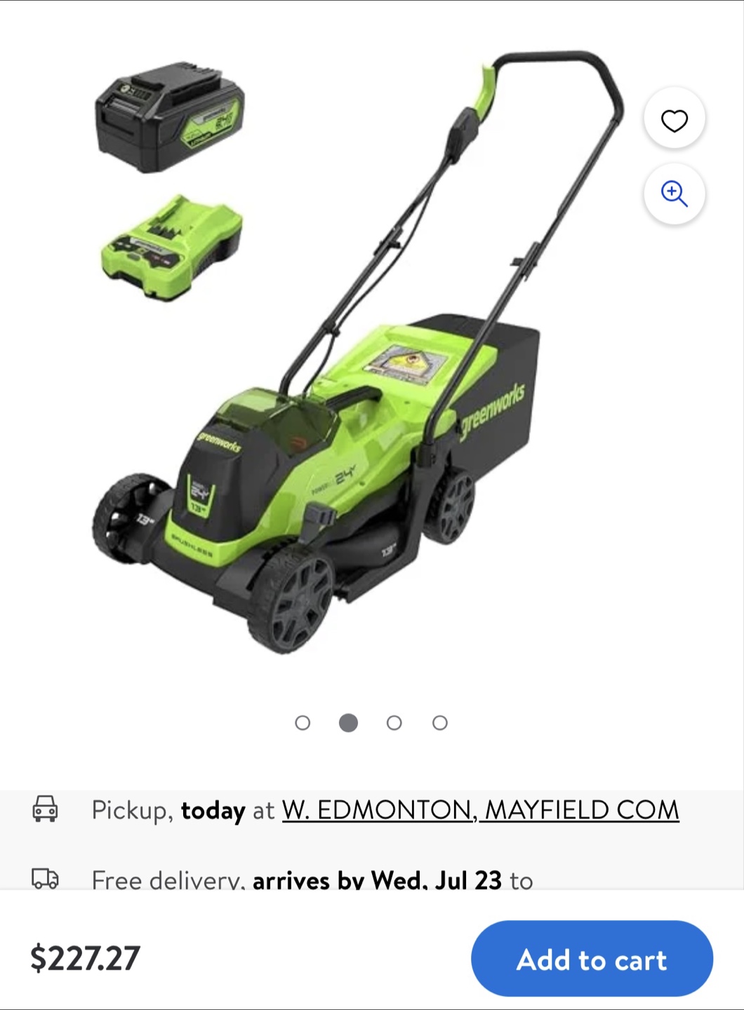 Greenworks 24V Cordless Lawn Mower