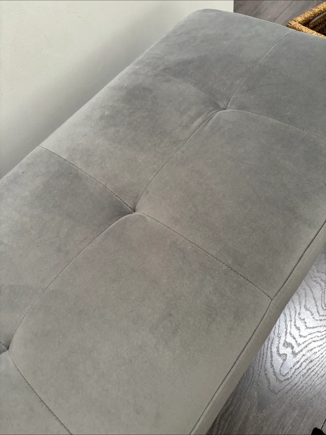 Grey Tufted Ottoman Bench image indicator(4)