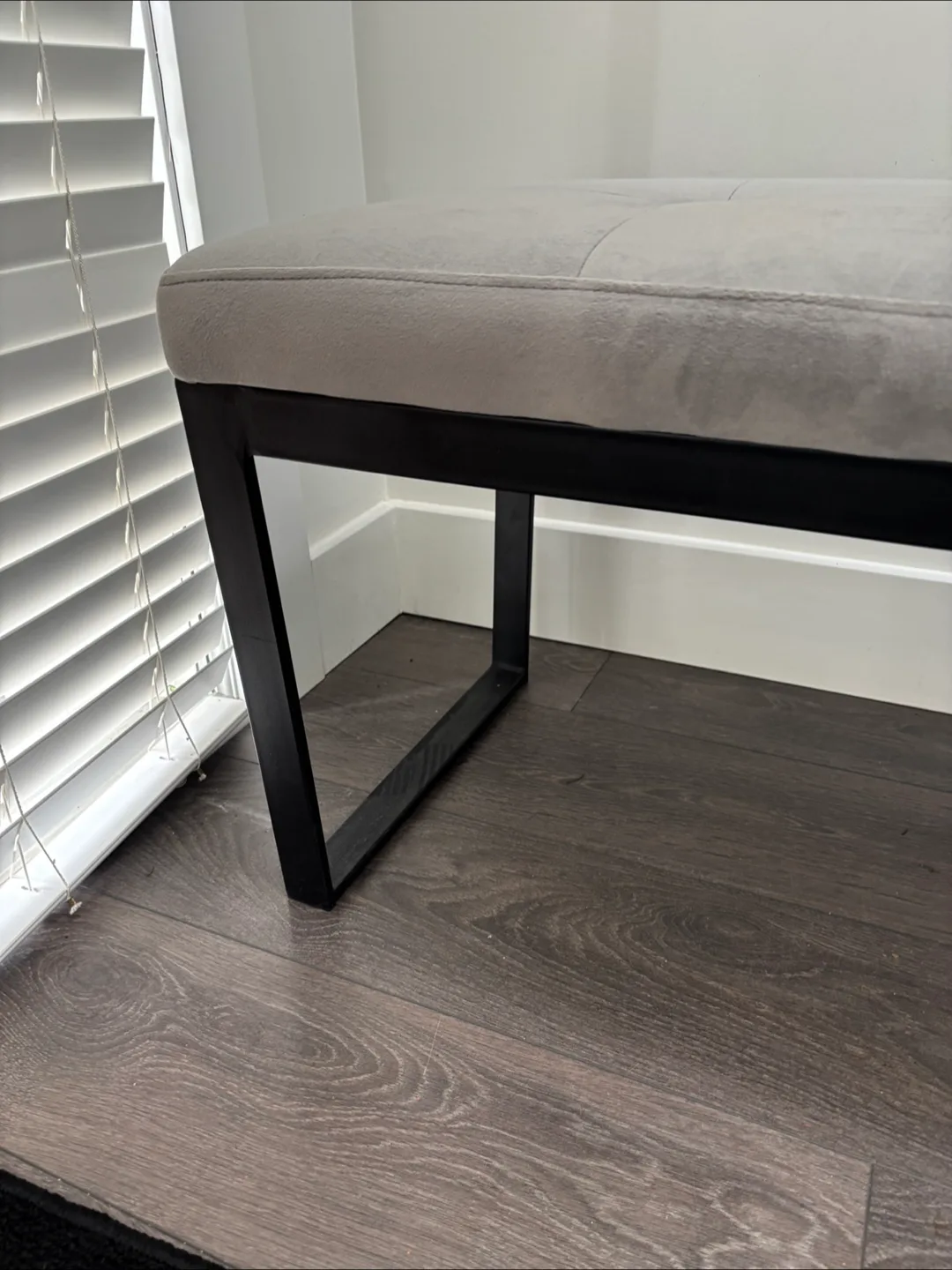 Grey Tufted Ottoman Bench thumbnail