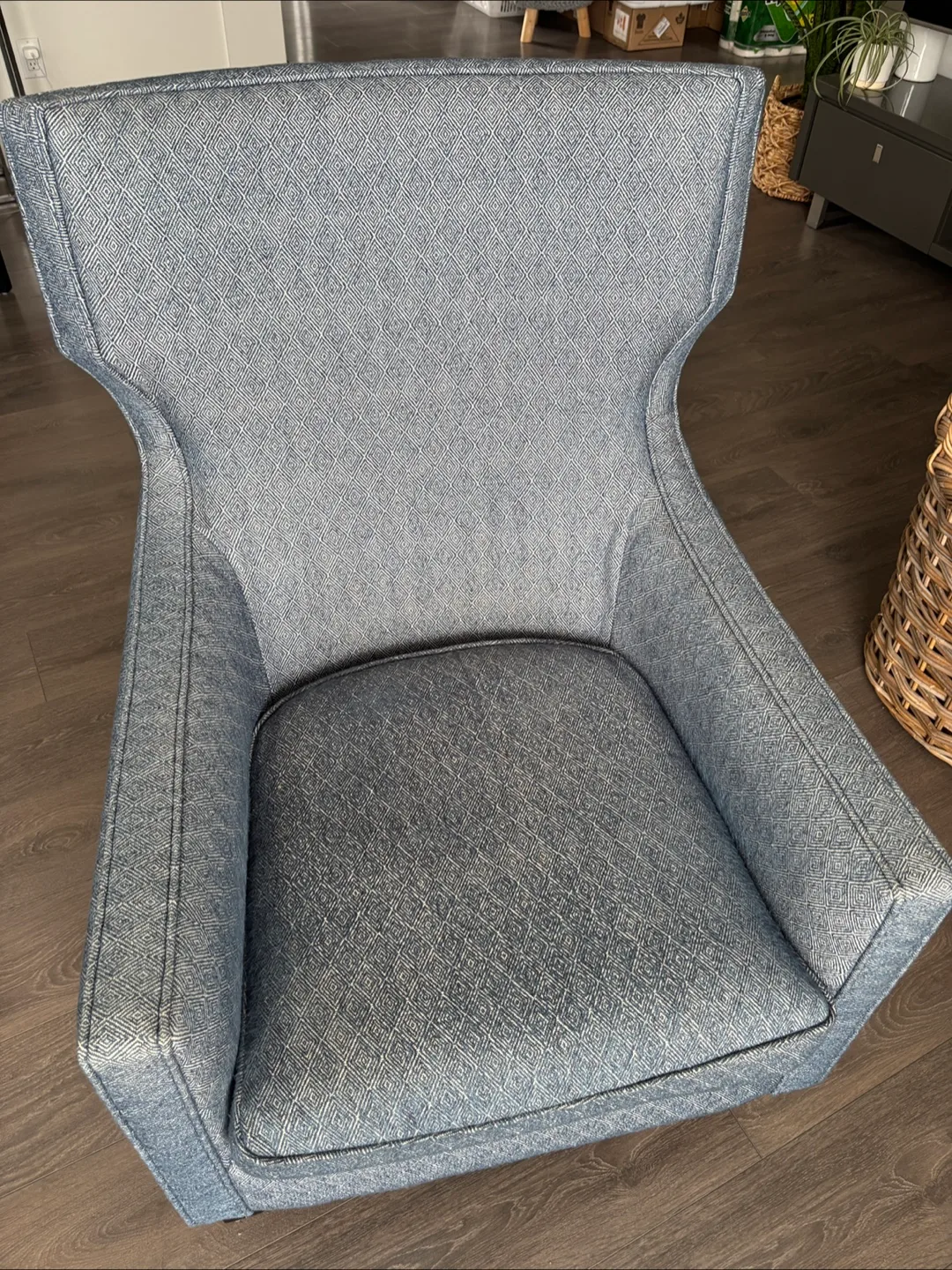 Blue Patterned Armchair - from urban Barn like New! image indicator(6)