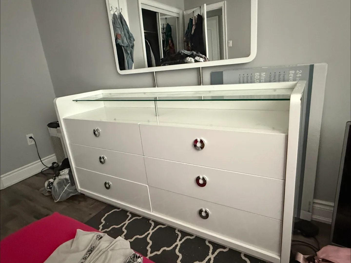 White Dresser and Headboard thumbnail