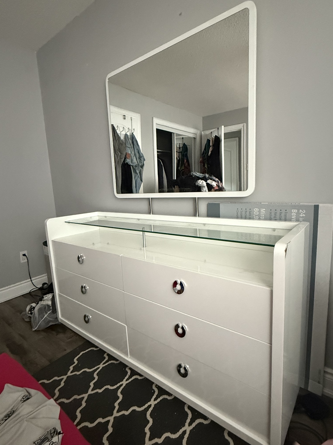 White Dresser and Headboard - photo 2
