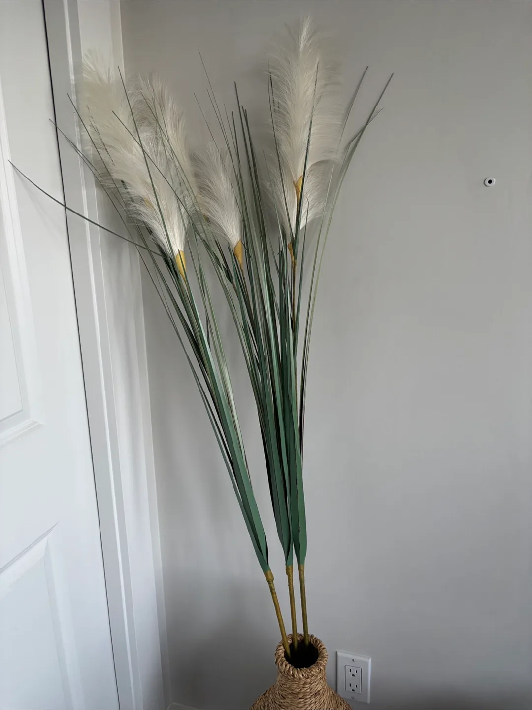Decorative Vase with Faux Pampas Grass image indicator(2)