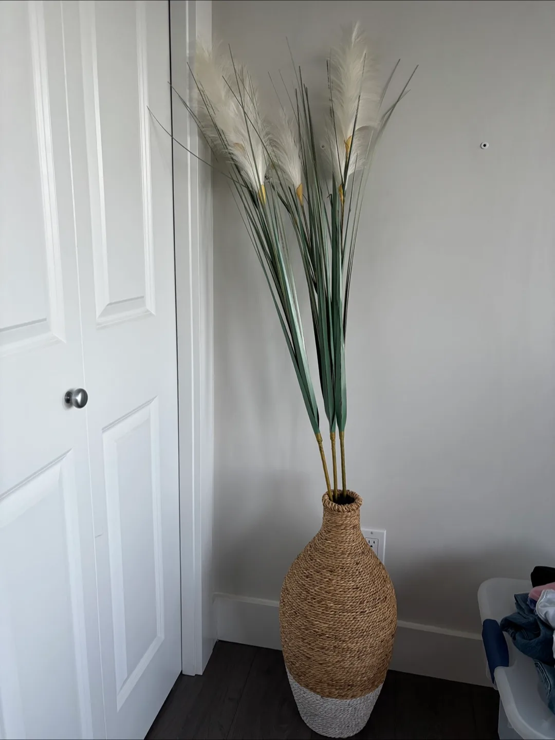 Decorative Vase with Faux Pampas Grass thumbnail