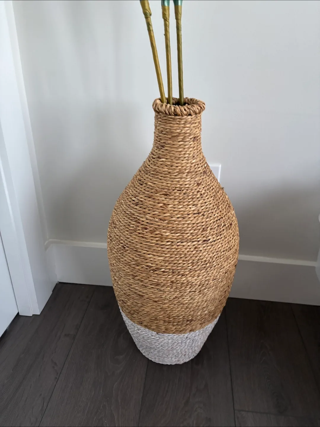 Decorative Vase with Faux Pampas Grass image indicator(3)