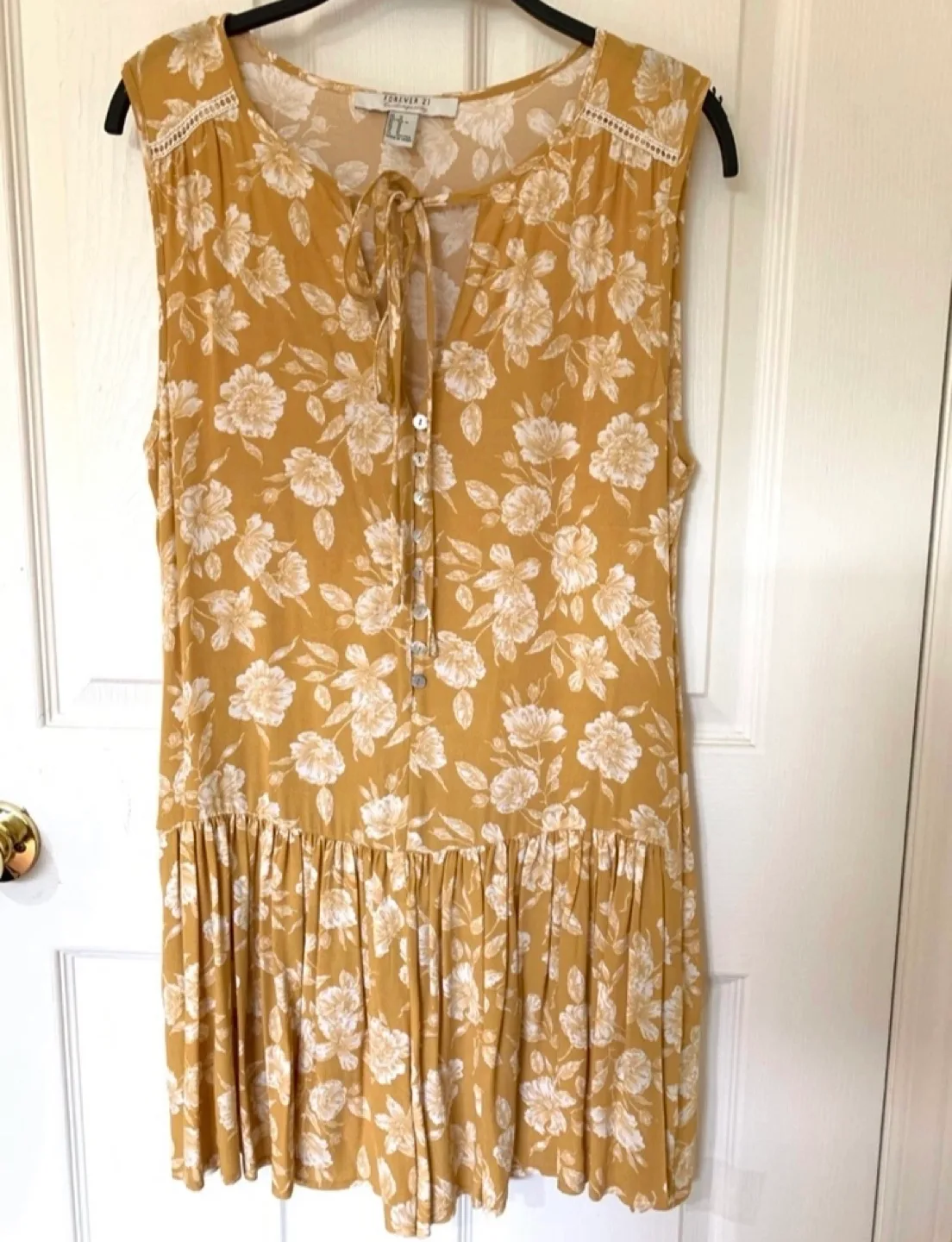 Forever 21 Floral Mustard Dress thumbnail