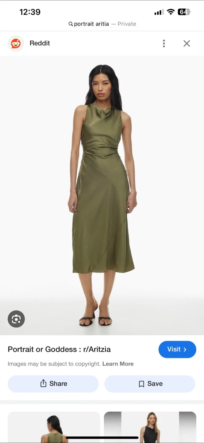 Wilfred Portrait Dress - Size 8, Ashen grey aritzia dress thumbnail