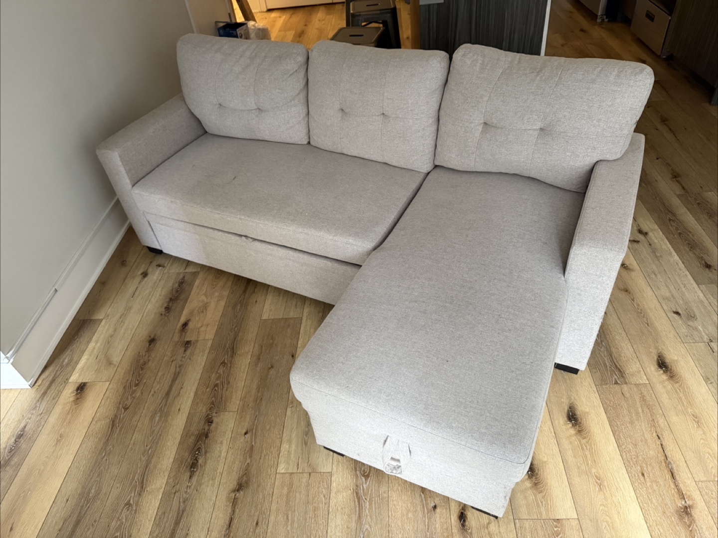 IKEA Sleeper sofa with storage- light beige slightly used - photo 2