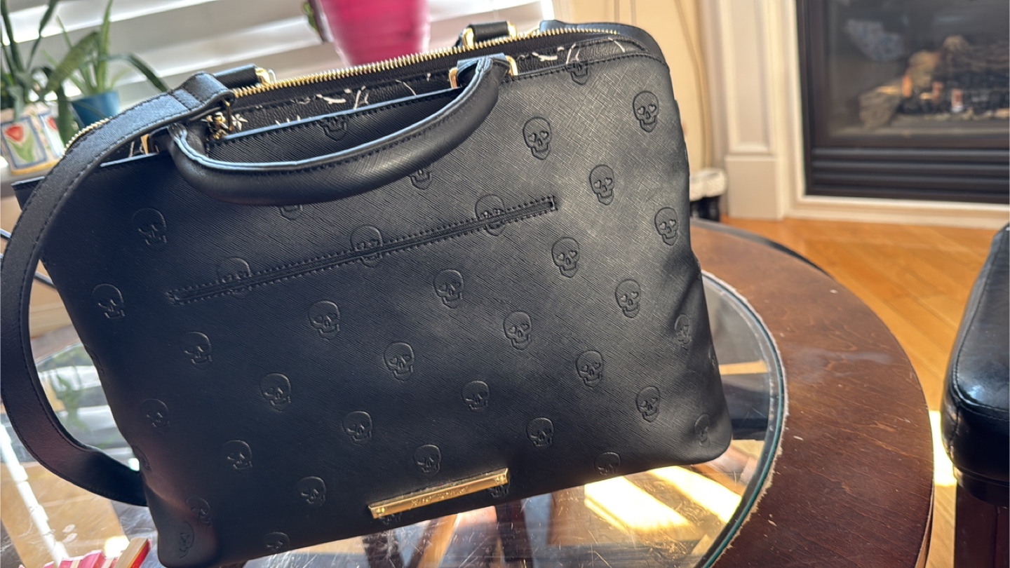Betsey Johnson Black Skull Satchel