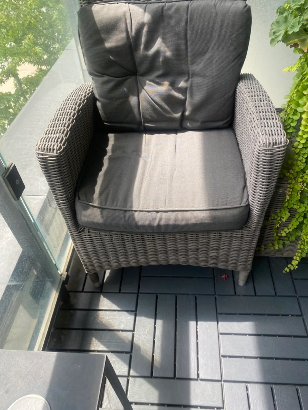 Wicker Outdoor Set 2 chairs and table thumbnail