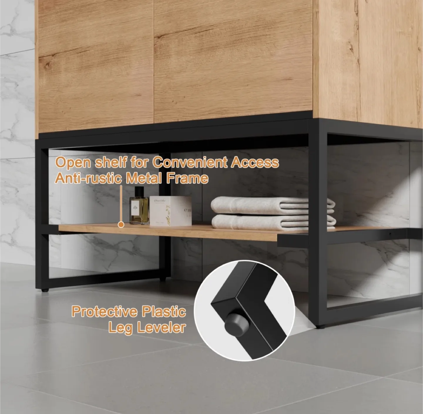 Spacious Vanity Cabinet with Soft-Close Doors image indicator(3)