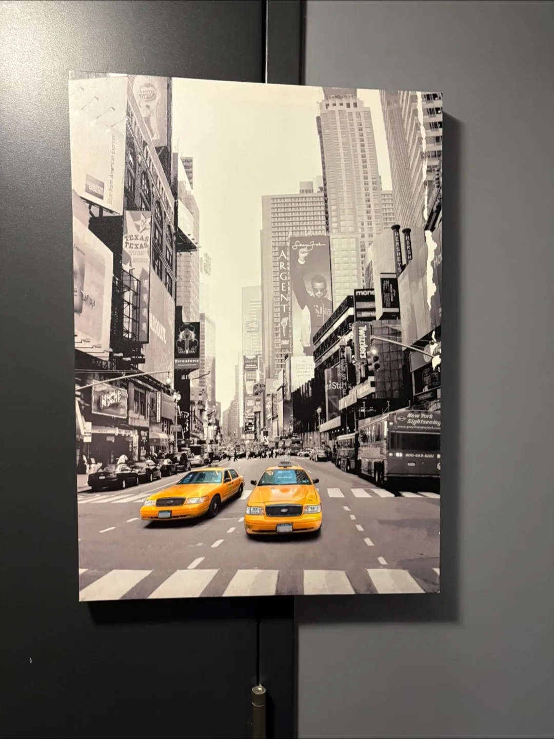 NYC Times Square Taxi Canvas Wall Art thumbnail