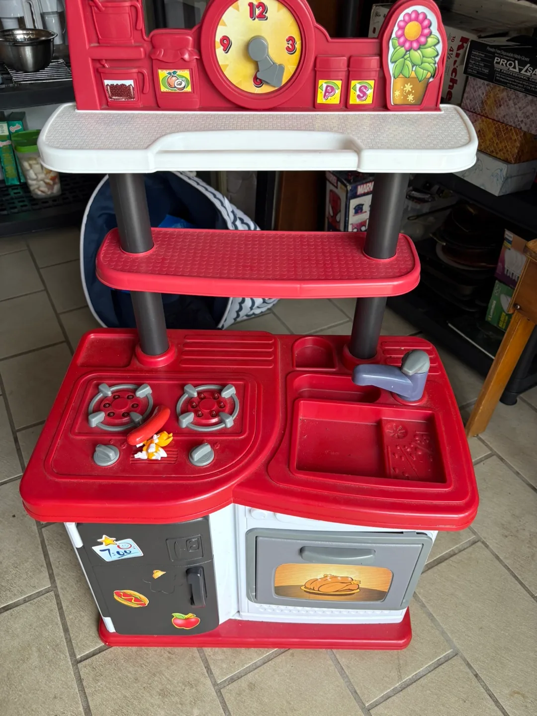 Kids Kitchen Playset - Red & White thumbnail