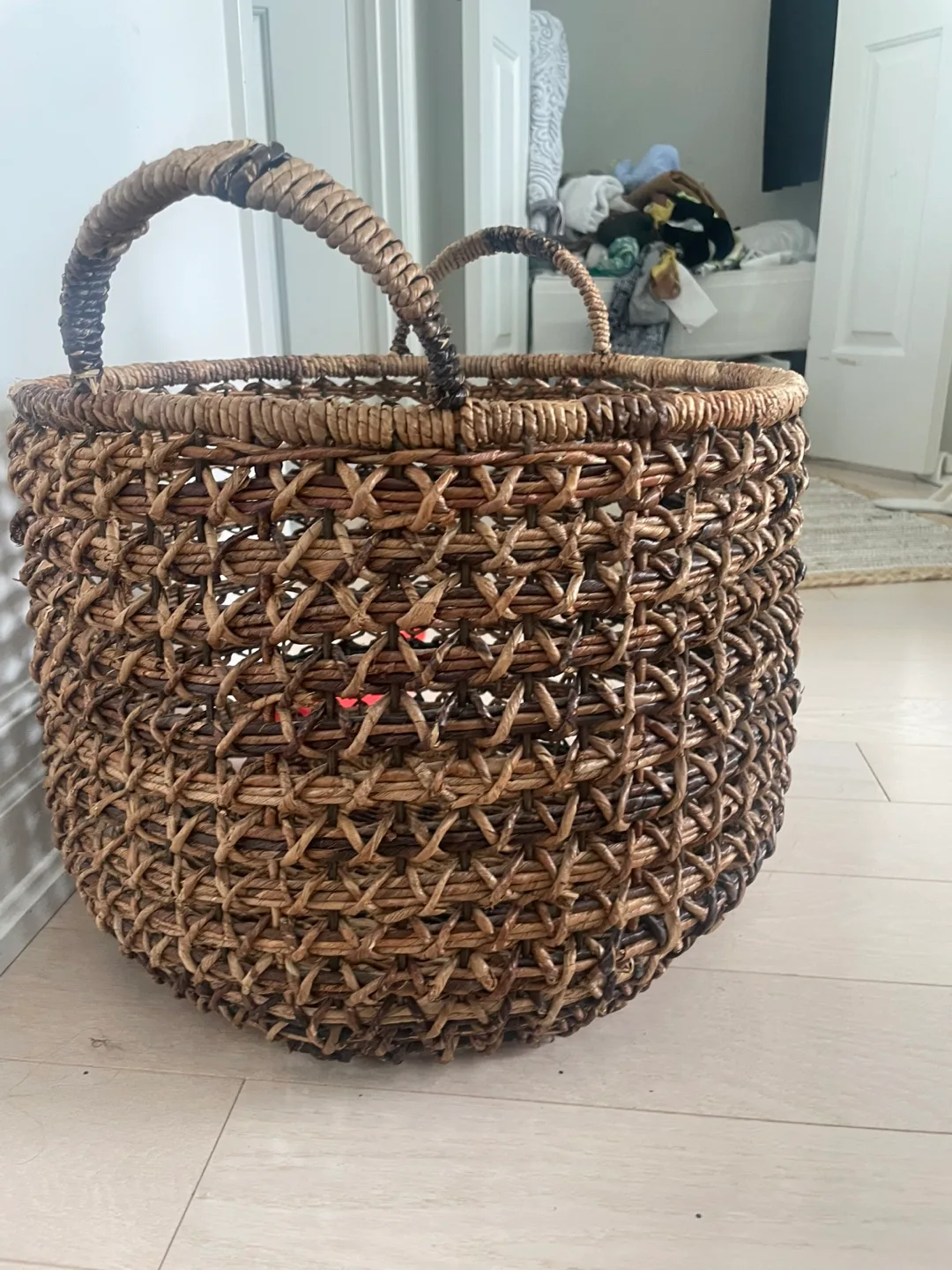 Woven Basket with Handles - 28cm x 41cm thumbnail