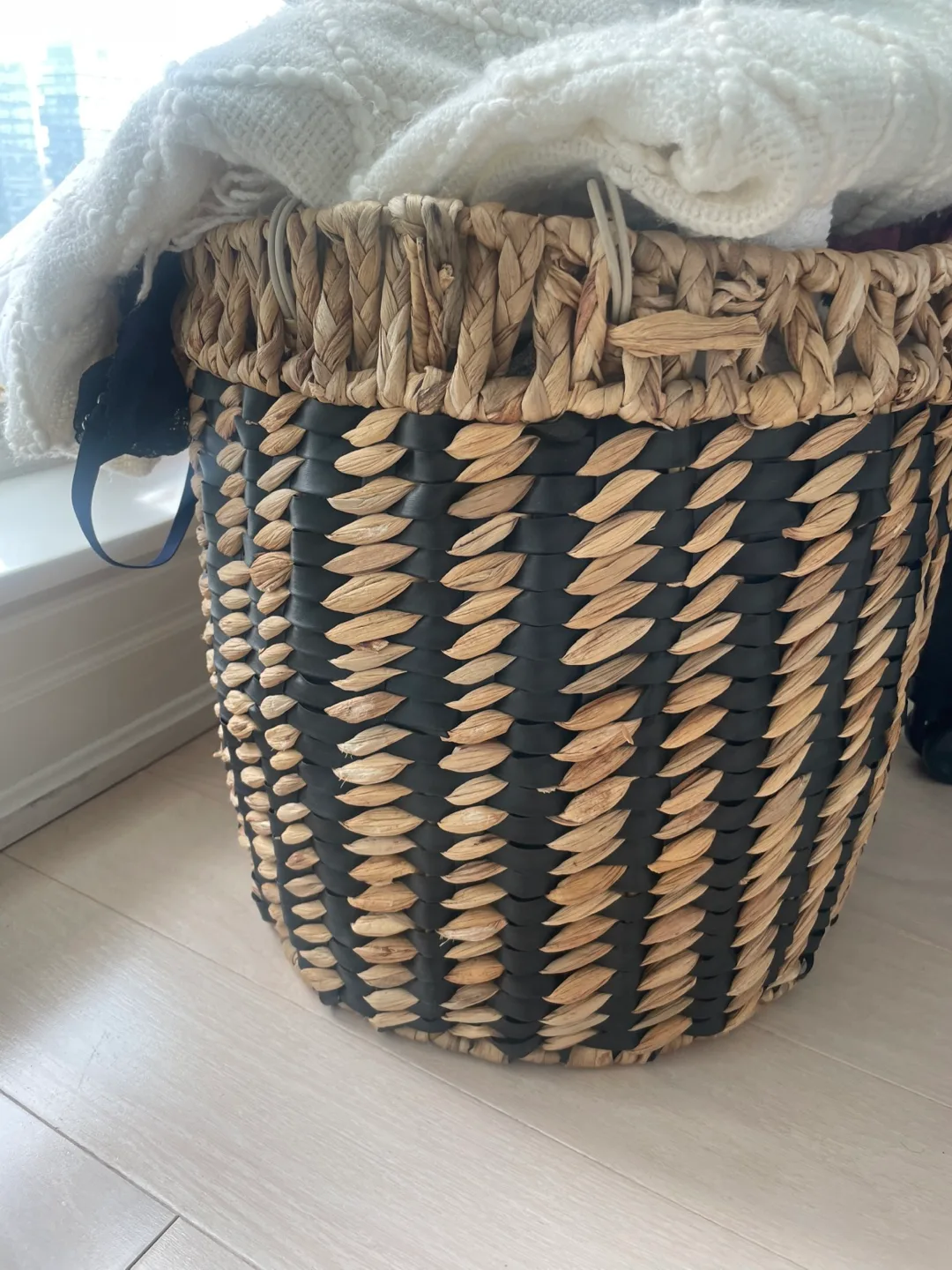 Woven Basket - Black and Natural thumbnail