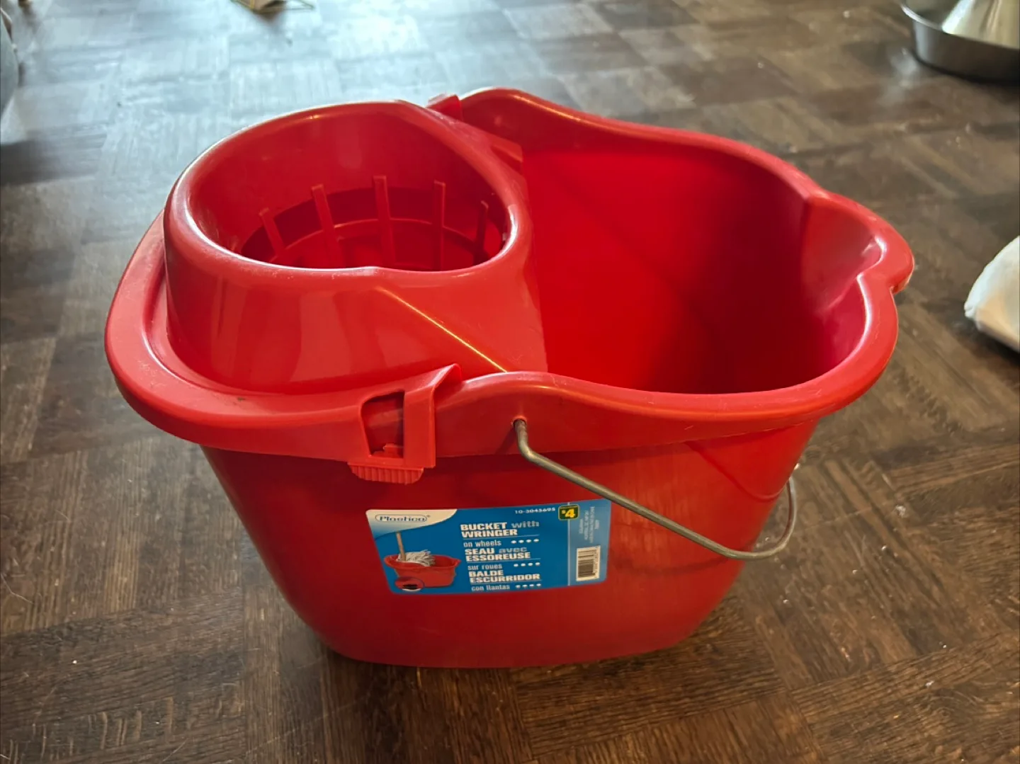 Red Mop Bucket with Wringer thumbnail