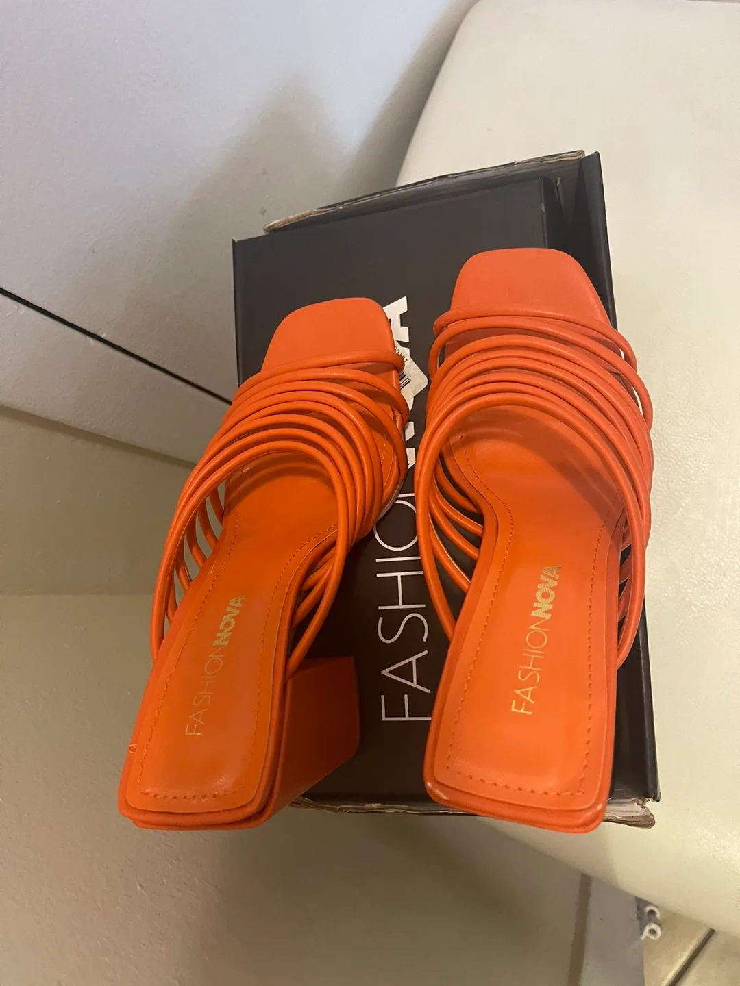Fashion Nova Orange Heels, Size 6.1/2 image indicator(2)